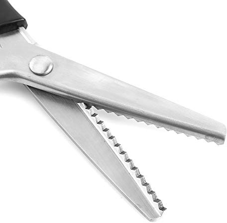 Zackenschere Zum Nähen, Zackenschere mit Dekorativem Dreiecksrand, Professionelle Zackenschere für die Schneiderei, für Stoffe, Futter, Leder, Kunsthandwerk usw. (5 mm)