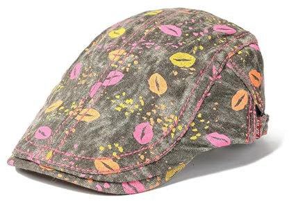 WOYUANSHA Barett Baskenmützen Für Herren Baumwolle Druck Newsboy Caps Flache Schirmmütze Männer Frauen Maler Baskenmütze Hüte 55-60 Cmwear Stil2