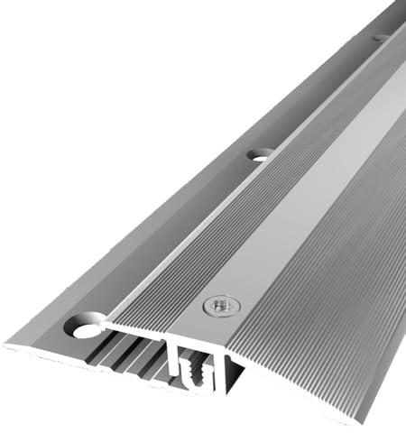 Höhenausgleichsprofil 11 x 40 x 1000 mm Ausgleichsprofil Anpassungsprofil Höhenausgleich Aluminium eloxiert Geriffelt Versenkt Gebohrt Silber