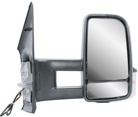 Außenspiegel Rechts Spiegel Langer Arm Manuelle Nicht Beheizbar Manuelle Einklappbar Mattschwarz Abdeckung Kappe Für Mercedes Sprinter 907/910 2019-2024