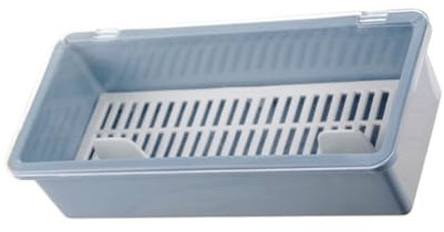 COLLBATH Essstäbchen-Aufbewahrungsbox Essstäbchenhalter für die Küche Drainagefunktion kompaktes Design elegantes Grau/Blau Must-Have für den Haushalt