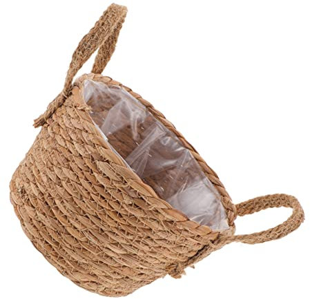 HOLIDYOYO Panier Plante Tressé Main Conteneur Floral pour Fleurs Fraîches Et Séchées avec Poignée pour Transport Facile Et Rangement Intérieur