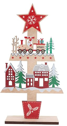 Décorations Table Noël, Décorations Noël en Bois Qualité Supérieure Décoration d'Intérieur pour La Maison Décoration Table Noël Cadeaux Célébration Noël Parfaits pour La Famille et Les Amis