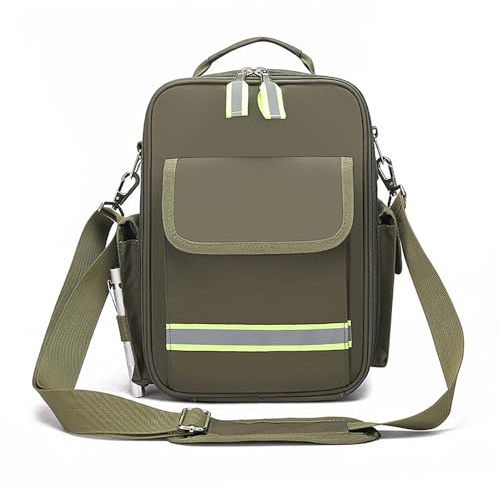 Lyirfan Bolsas de emergencia vacías,bolsa médica con asa y correa para el hombro,bolsa de suministros médicos,para el cuidado del hogar,senderismo(Verde Militar)