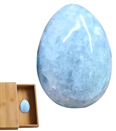 Huayeex Figura de de cianita, Piedra de Huevo de dragón de | Piedra de preocupación de Bolsillo de Mano, Escultura de Esfera Decorativa para meditación, Equilibrio de Reiki