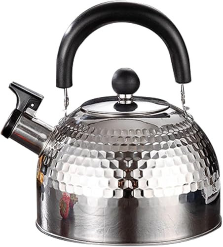 Théière sifflante en acier inoxydable 304 – Bouilloire à induction de grande capacité avec poignée résistante à la chaleur pour tous les feux (3 l)