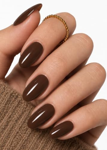 Wahrshei UV Gel Strips | 20 pcs Dark Brown UV Nagelfolie Selbstklebend | Nagel Gellack Wraps