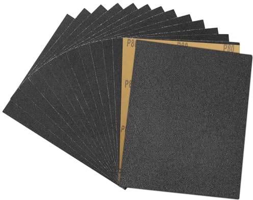 STEBRUAM 230x280mm Papel De Lija,15 Piezas 80 Grano Lija Agua lijado de metales y pulido automotriz Acabado de muebles de madera Lijado