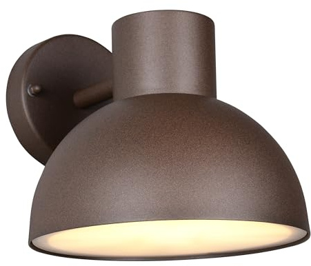 Trio Leuchten Außen Wandleuchte Elbe 262360124, Aluminium Druckguss rostfarbig, Schirm Kunststoff, exkl. 1x E27, Braun |