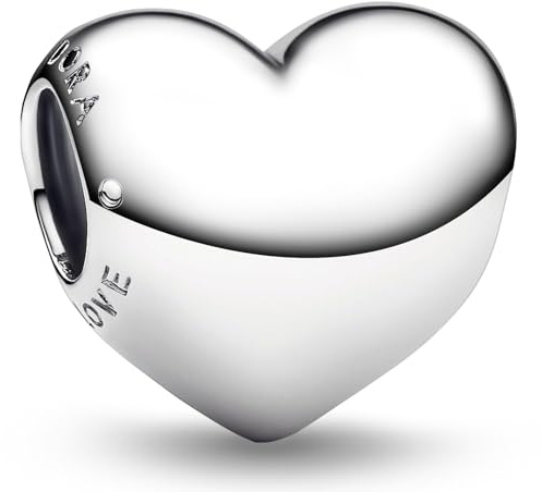 J.Fée 1 Pezzo Charms per Bracciali Ciondoli per Collane in 925 Argento Sterling, Ciondoli a Braccialetti, Adatto a Braccialetti e Collane, Ciondolo Forma di Cuore in Argento, Regalo Donna