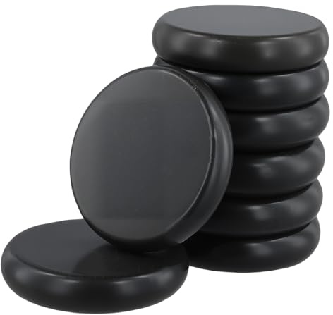 PUCSIQ Set di 8 Pietre per Massaggio Hot Stone, Hot Stone Massage 8 cm, Liscia & Buona Conduttività Termica, Hot Stone Massage Kit Professionale per Spa, Nero