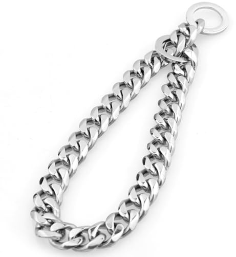 Hundehalsband mit Kette, 55, 9 cm lang, ausgehöhltes Chokerhalsband für Hunde, lustige DIY-Hundekette in Silber, Edelstahl-Kettenhalsbänder für große Hunde, Rottweiler-Halsband für Tierliebhaber