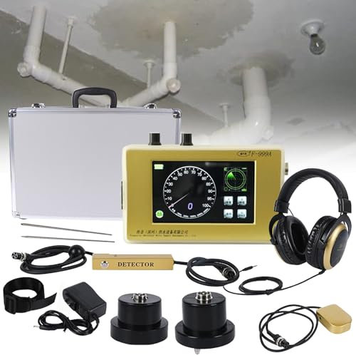 AUTUMFLATGAO Detector De Fugas De Agua Subterránea F-999A, Detector De Fugas con Auriculares, Sonda Mejorada, Detector De Fugas De Agua En Tuberías, Sensor De Fugas De Agua para Tuberías