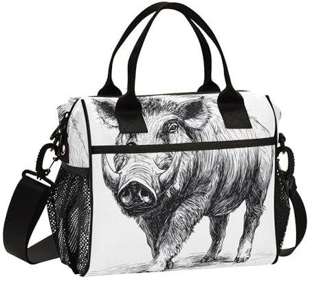 Caihoyu Lonchera grande aislada para mujer, con correa para el hombro, M Aesthetic Warthog