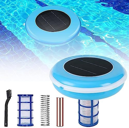 Ioniseur solaire de piscine – Système automatique de purification de piscine à ions cuivre argent, max 90 000 litres, idéal pour nettoyer les piscines et les fontaines de spa