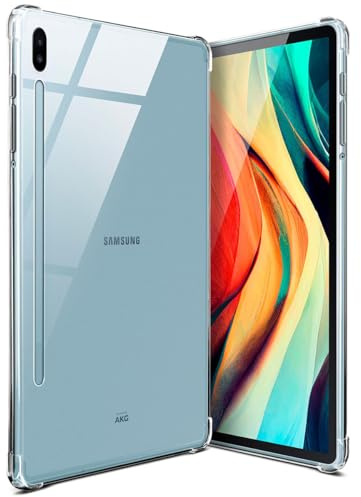 moex Aero Case für Samsung Galaxy Tab S6 Hülle aus Silikon durchsichtig, Schutzhülle Ultra dünn stoßfest mit Eckenschutz, Tablet Silikonhülle transparent minimalistisch, Klar