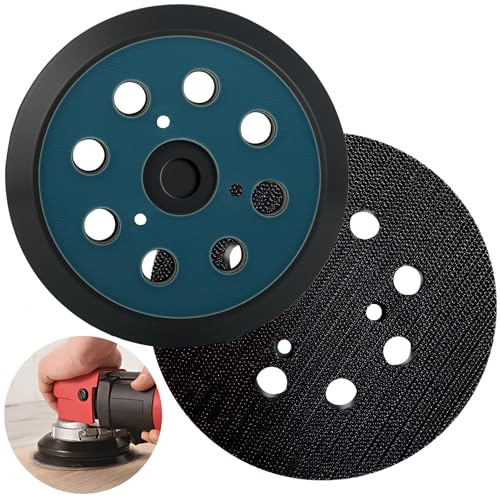 2 Piezas 125 mm Plato de Lija, 8 Orificios 125 mm Almohadillas Repuesto de Lijadora Orbital Almohadillas para Traje Makita BO5031 M9204 BO5021 BO5041 für DeWalt 151281-08 DW4388 Porter Cable 390-390K