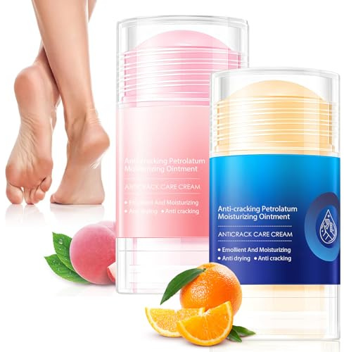 2PCS Crème Pieds, Crème Hydratante Pieds Anti Crevasses, Cream Réparatrice pour Talons Très Secs et Crevassés, Baume Nourrissant Intensif pour Réparation et Soin Quotidien Durable