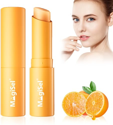 Vitamina C Bálsamo Labial Set, Hydrating Lip Balm, Cuidado De Los Labios, Contiene extracto de naranja, Hidratar los Balsamo Labios para agrietados y secos, 2pcs