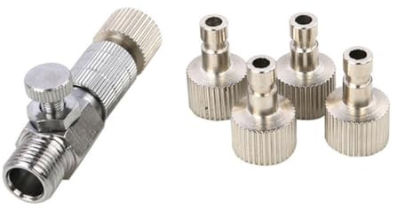 VILLCASE Airbrush Connector Alloy Air Compressor Hose Adapter Kit with Adjustable Pressure Knob Quick Release Fittings for Multiple Airbrush Models