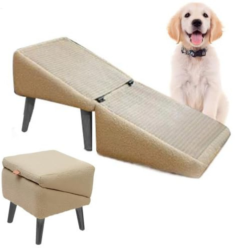 Rampe pour Chien, Escalier pour Chien Pliables, Escaliers De Chiens Et Marches pour Canapé De Lit, Tabouret De Pied Portable pour Petit Chiens Moyen, Non-Glissement Léger