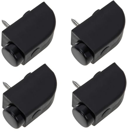 SAFIGLE 4 piezas Tope de Ventana Corrediza de Aluminio Negro Bloqueo de Seguridad para Control de Ventilación Instalación Fácil con Tornillos para Hogares Oficinas y Escuelas