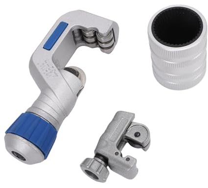 CHICIRIS Juego de Cortatubos, Cortatubos de Cobre con Escariador para Tuberías de Aluminio y Cobre, de 1/8 pulg. a 1/4 pulg. y de /8 a 3/4 ., Discos de Corte de Alta Dureza