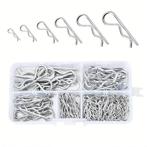 100/150pcs Cotter Pins Spring Connectors 2 Mm, R-Clips Splint Assortment Galvanised Safety Set For Nuts