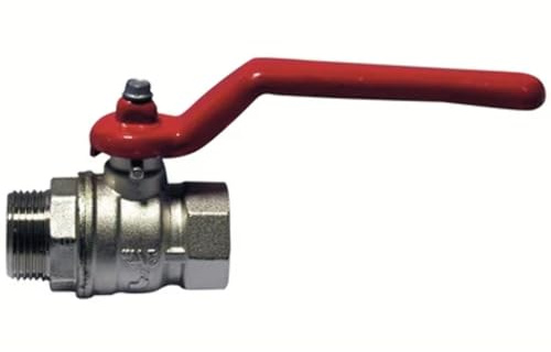 MF-Kugelhahn mit rotem Hebel 11/4