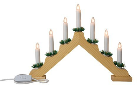 Pine Christmas Candle Bridge with 7 Candle Lights