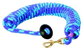 Weaver Leder rund Baumwolle Longierleine, Blue/Purple/Hurricane Blue