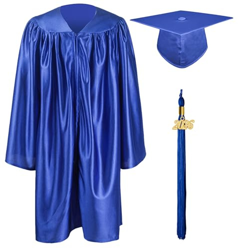 GraduationMall Nursery Academic Graduation Gown with Mortarboard Hat Royal, Royal, 27(107-114cm)