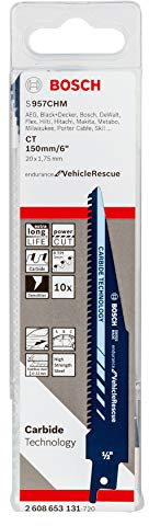 Bosch Professional Set de 10 hojas de sierra sable S 957 CHM Endurance for Vehicle Rescue (para metal, 150 x 20 x 1,35 mm, accesorios para Sierra de sable)