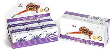 Nasara Original Kinesiology Physio Sport Tape: Caja de 6 cintas para deportes y medicina, tamaño del rollo 5cm x 5m, morado