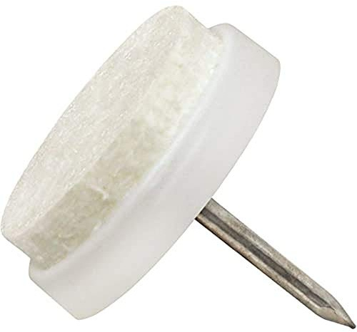 Adsamm® / 32 x Filzgleiter mit Nagel/Weiß/Ø 20 mm/rund/Möbelgleiter mit Stift in Premium-Qualität