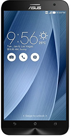 Asus ZenFone 2 Smartphone, Schermo da 5.5, Processore Quad Core 1,8 GHz, RAM 4 GB, 16 GB, Dual SIM, Argento