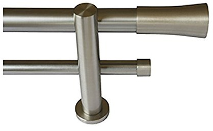 Barras de Cortina - Conjunto Soria Doble Soporte Acero INOX. Largo 2,50 M.