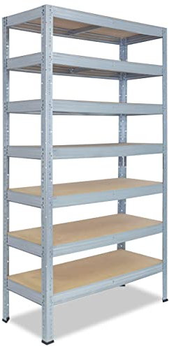 shelfplaza® 180x120x60cm PROFI Schwerlastregal verzinkt/Metallregal mit 7 Böden à 142kg Tragkraft/Kellerregal Metall, Garagenregal, Werkstattregal oder Regal Lagerregal/Steckregal Metall