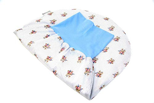 Baby Pucksack 0-6 Monate mit Blumen, Strampelsack, Schlupfsack ganzjährig, auch als Set mit Schmusetuch