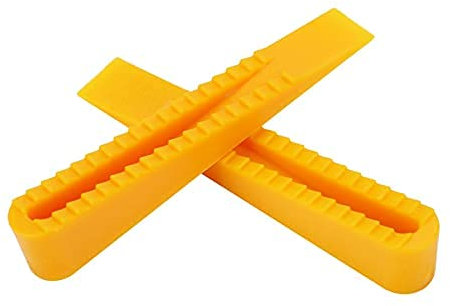 Kuuleyn Tile Spacers, Tile Leveling System, Tile Leveling Wedge, 100pcs Tile Leveling System Wedges Tile Leveler Spacers for Tiling Tools Yellow DL-A02