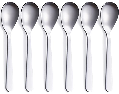 FULLYWARE Demitasse Espresso-Löffel, Edelstahl, Satin-Finish, Kaffeelöffel, Mini-Teelöffel, Zuckerlöffel, 11,9 cm, 6 Stück