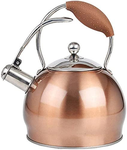 ZHANGZONG Bouilloire INOX Théière en Fonte Bouilloire sifflante Bouilloire à thé sifflante en Acier Inoxydable, Chauffage Rapide et Uniforme, Bouilloire à thé, Universelle pour cuisinière à g