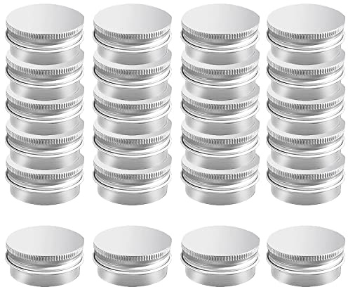 MYYZMY 20 Pack 1 oz Aluminum Tin Jar with Screw Lid 30 ml Round Refillable Containers