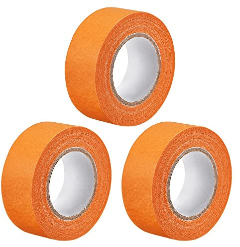 sourcing map 3Pcs 25mm 1 pouce Large 20m 21 Yards Masquage Ruban Peintres Ruban Rouleaux Orange