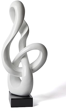 NENBOLEC Music Note Statue Treble Clef Sculpture Modern Home Decor Piano Gift Art for Bookshelf Desktop Office Table Home White 23 Inch