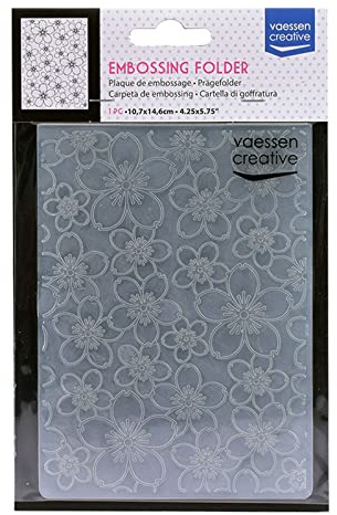 Vaessen Creative Cartella per Embossing, Albero di Ciliegio 14,6 x 10,8 x 0,5 cm, 1 pezzo, per Biglietti di Compleanno, Biglietti di Nascita, Biglietti di Natale e Artigianato di Carta