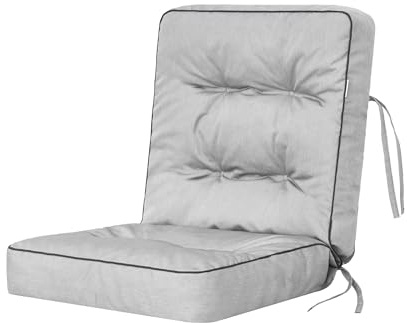 Bjird Bankauflage für Gartenmöbel, Gartenbank, Polsterauflage für Hollywoodschaukel, Auflagen für Gartenschaukelkissen, Sitzkissen, Stuhlauflage, Indoor/Outdoor - Aschgrau - 60 cm (1 Stück)