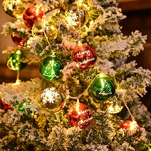 Lichterkette Batterie Weihnachten Tischdeko LED, Lichterkette Weihnachten für Außen und Innen Weihnachten Deko, Weihnachtsgirlande und Girlande Vintage Beleuchtet Weihnachtsdeko Fenster (3m, Kugeln)