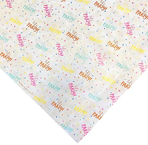 Kissymix Let's Party Table Cover - Pack of 1-180cm Recyclable Paper Tablecloths for Christmas New Year Parties