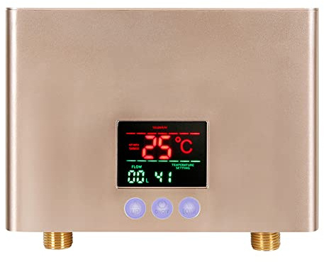 Scaldabagno istantaneo 3KW Mini scaldabagno elettrico senza serbatoio a parete con display a LED Regolazione della temperatura a 3 livelli Telecomando per cucina di casa Bagno